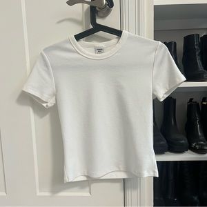 Sunday best white cropped t shirt